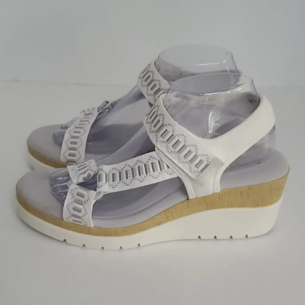Soul Naturalizer Glitz Wedge Sandal White Grey Size 9M
